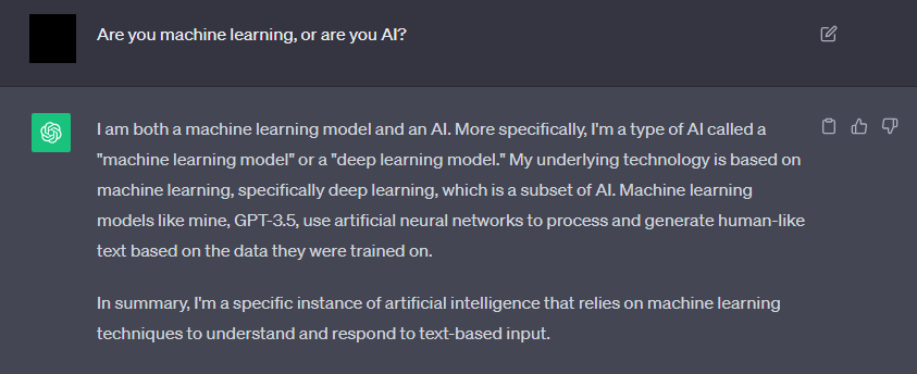 chatGPT describing what it is